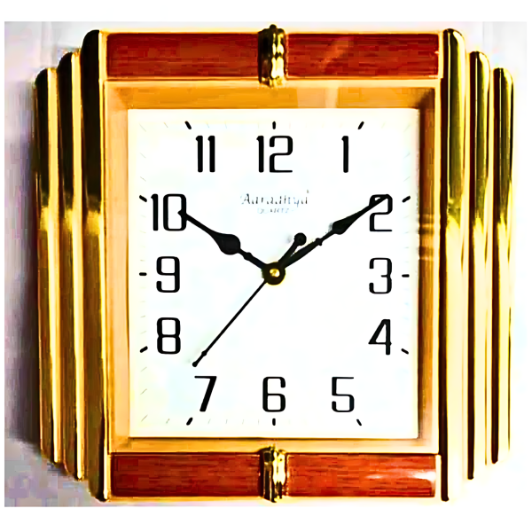 Aaradhya Quartz Square Analog 24 cm X 24 cm Wall Clock (White Dial, With Glass, Standard) - M.NO.A506