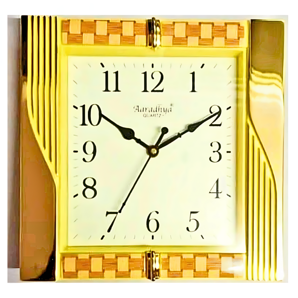 Aaradhya Quartz Square Analog 22 cm X 22 cm Wall Clock (Ivory Dial, With Glass, Standard) - M.NO.A508