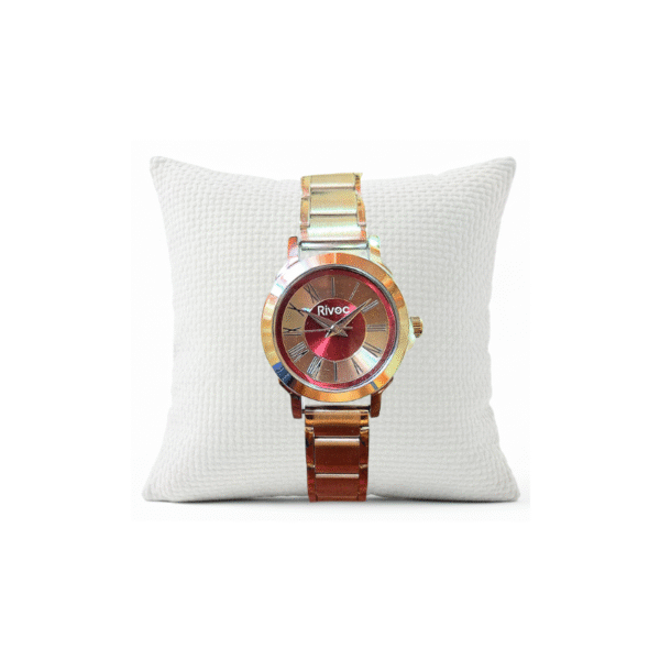 Rivoc Quartz Analog Pink/Silver Round Dial Silver Metal Strap Watch For Women - RIVOC-LWCH-DPINK/SILVER-SILVER-06