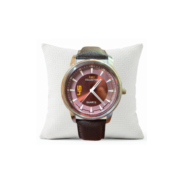 Fire Quartz Analog Purple Round Dial Brown Leather Strap Men Watch - FIRE-GWL-PURPLE-BROWN-21