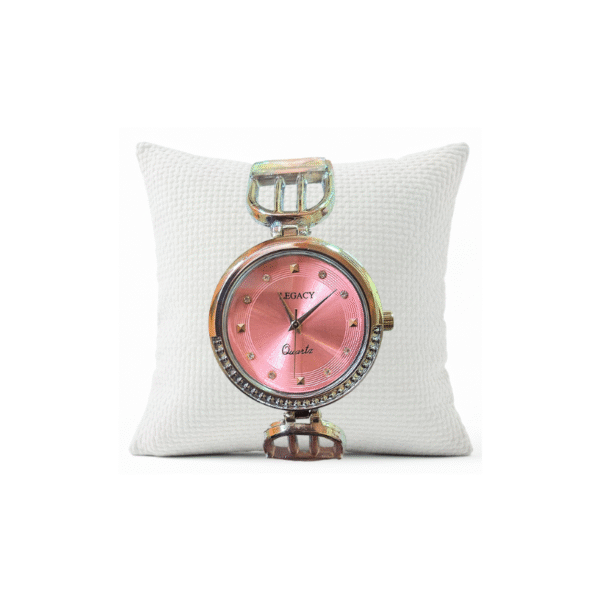 Legacy Quartz Analog Pink Round Dial Silver Metal Strap Watch For Women - LEGACY-LWCH-PINK-SILVER-SQUARE-14
