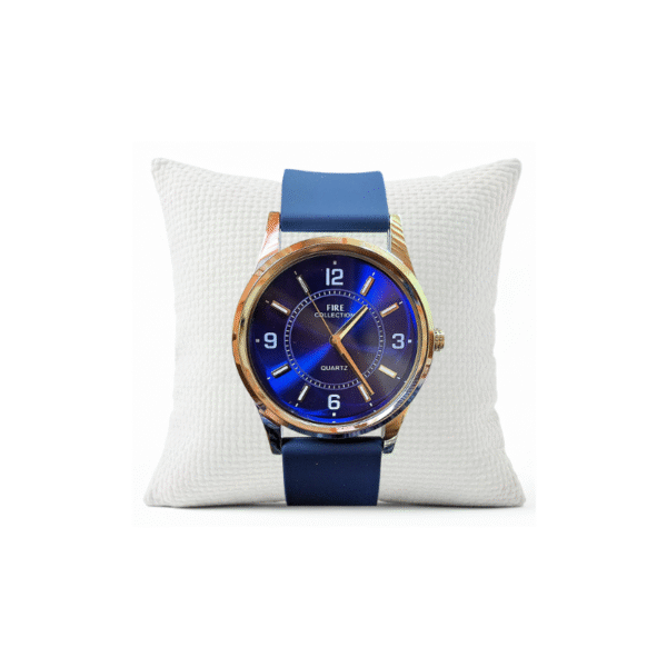 Fire Quartz Analog Blue Round Dial Blue Leather Strap Men Watch - FIRE-GWL-BLUE-BLUE-24