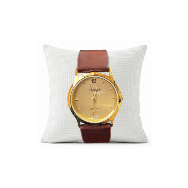 Legacy Quartz Analog Gold Round Dial Brown Leather Strap Watch For Women - LEGACY-LWL-GOLD-12-LBROWN-33