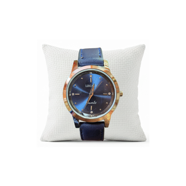 Legacy Quartz Analog Blue Round Dial Blue Leather Strap Watch For Women - LEGACY-LWL-DBLUE-DBLUE-36