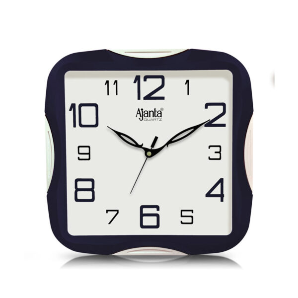 Ajanta Simple Wall Clock (Black) 28 cm X 28 cm (White Dial, With Glass, Standard) - M.NO.2007-B