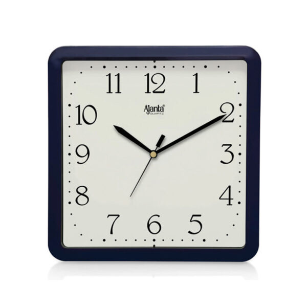 Ajanta Quartz Square Analog 22 cm X 22 cm Wall Clock (White Dial, With Glass, Standard) - M.NO.907