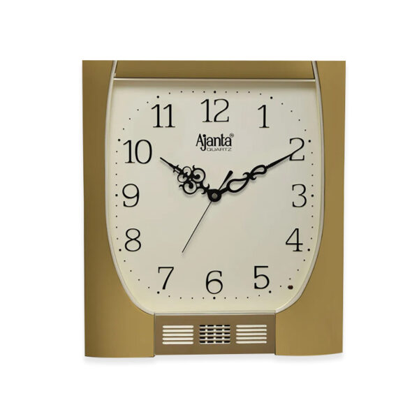 Ajanta Plain Musical Quartz Wall Clock (Golden) - M.NO.637